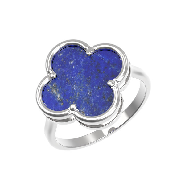 Кольцо из белого золота c лазуритом