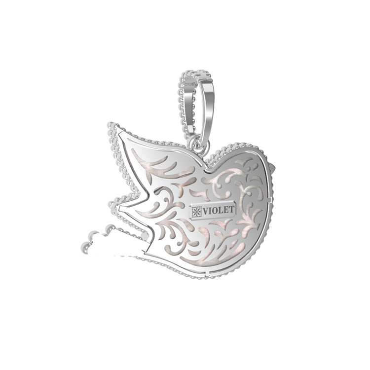 Подвеска из белого золота c эмалью и перламутром