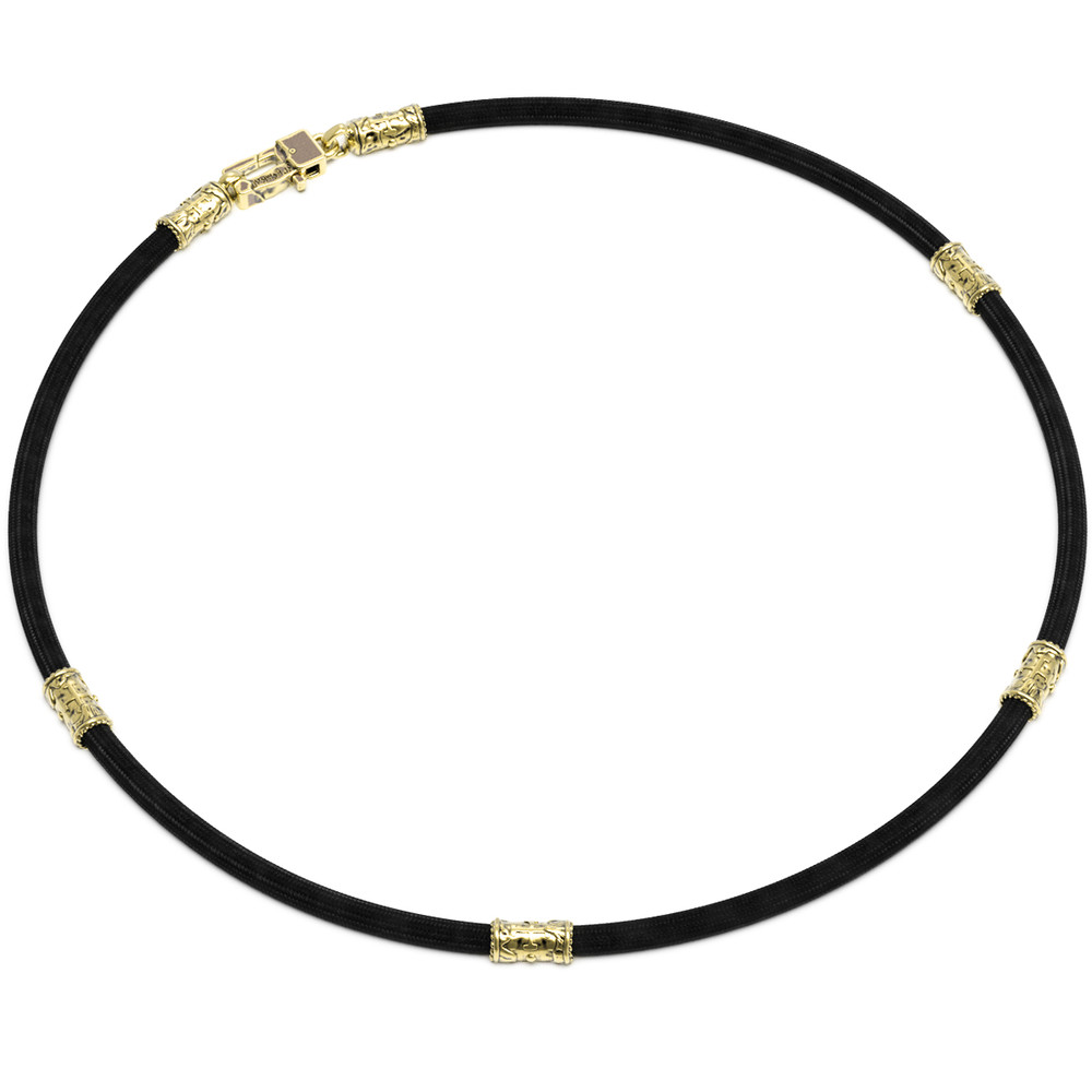 Шнурок шёлковый из лимонного золота c шёлковым шнурком