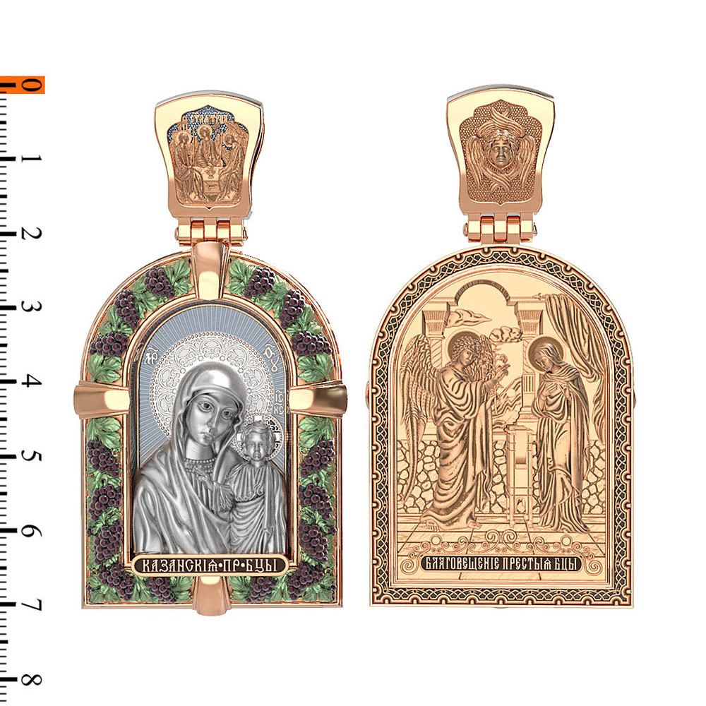 Образок из золота c эмалью