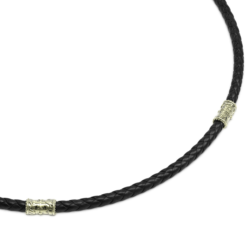 Гайтан из зелёного золота c кожаным шнурком