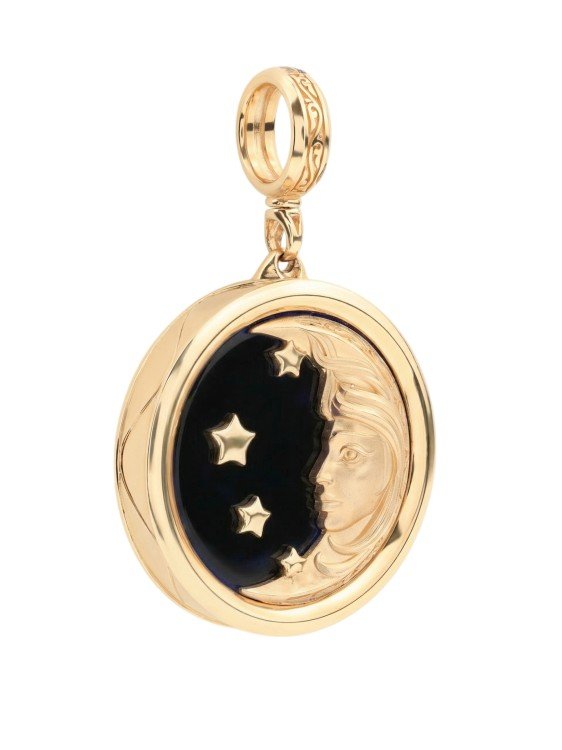 Подвеска из золота c ониксом и перламутром