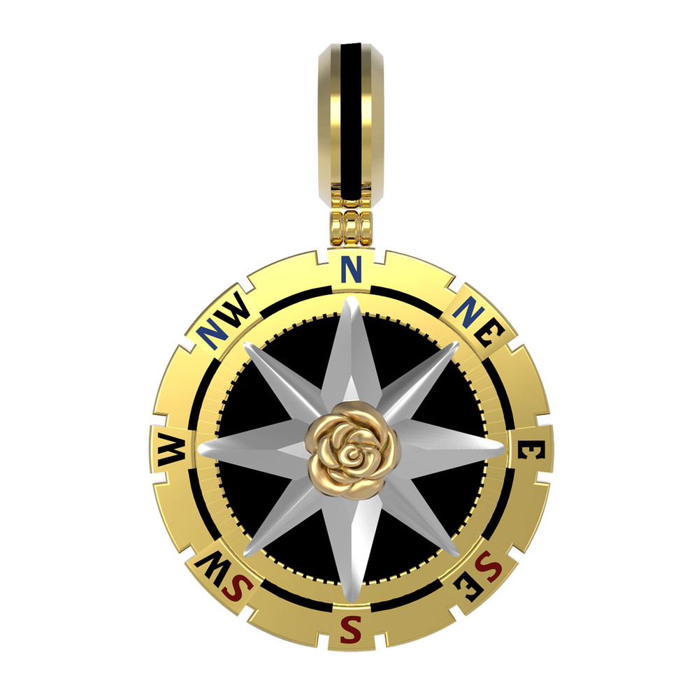 Подвеска из лимонного золота c эмалью и ониксом