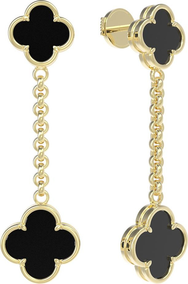 Серьги из лимонного золота c ониксом