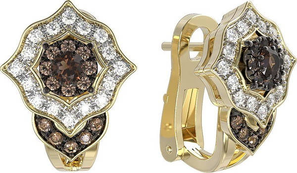 Серьги из лимонного золота c бриллиантами