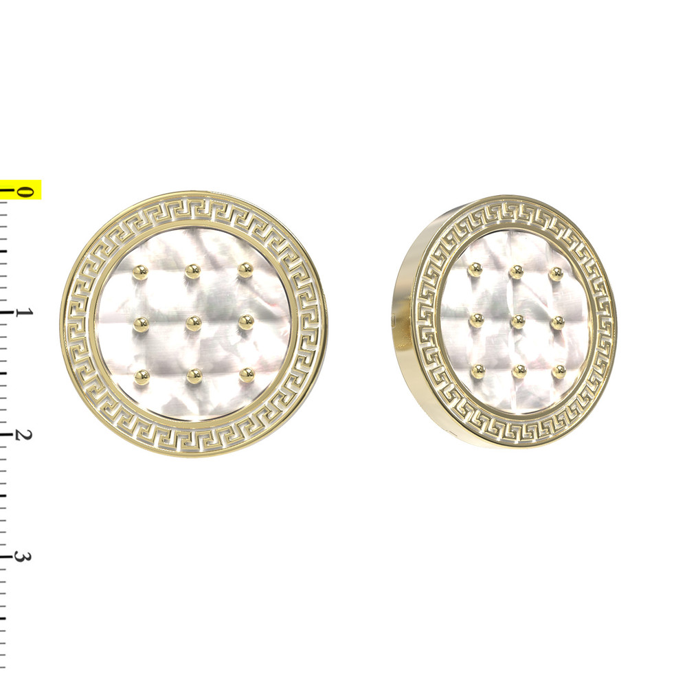 Серьги из лимонного золота c эмалью и перламутром