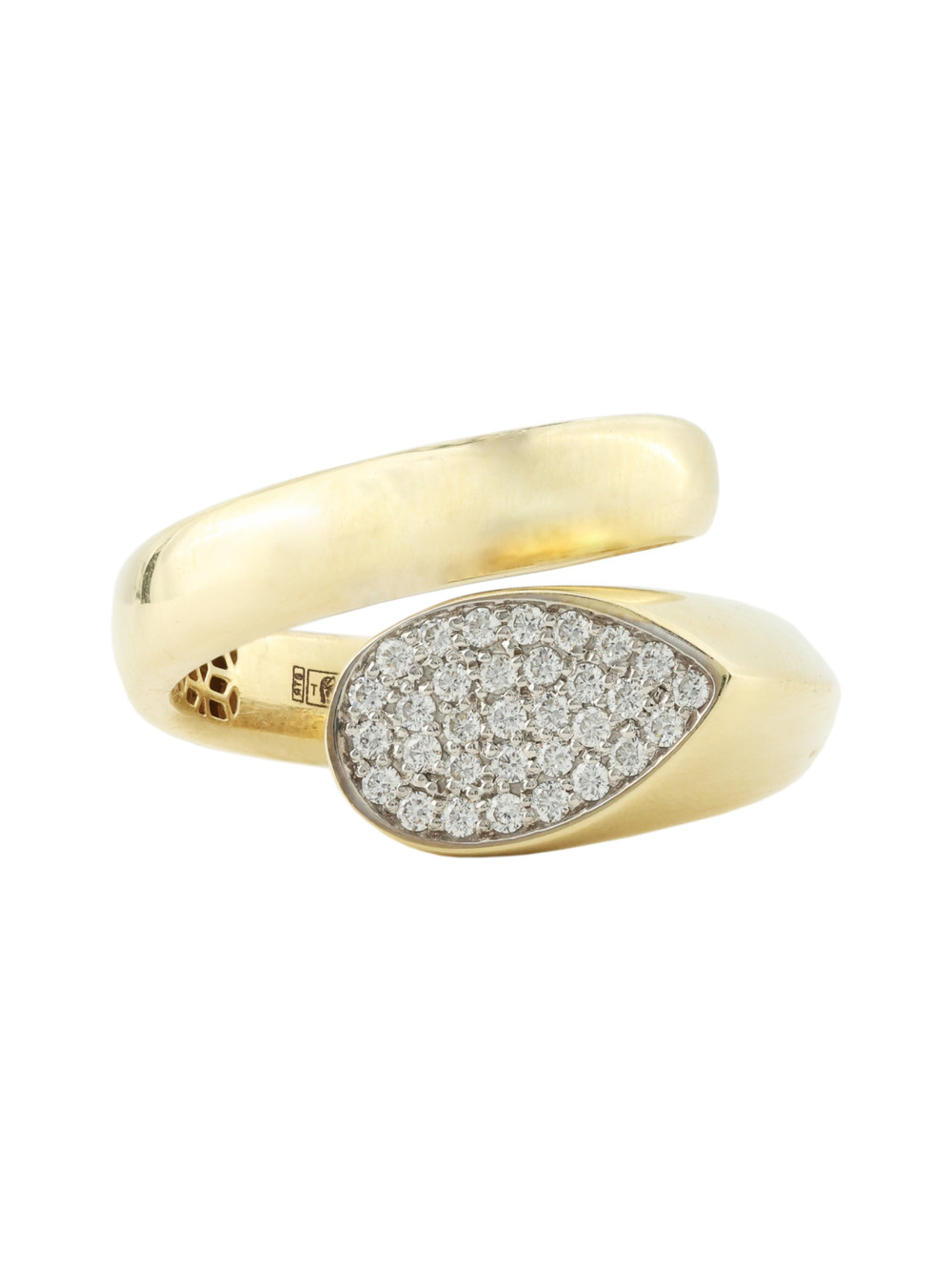 Кольцо из лимонного золота c бриллиантами