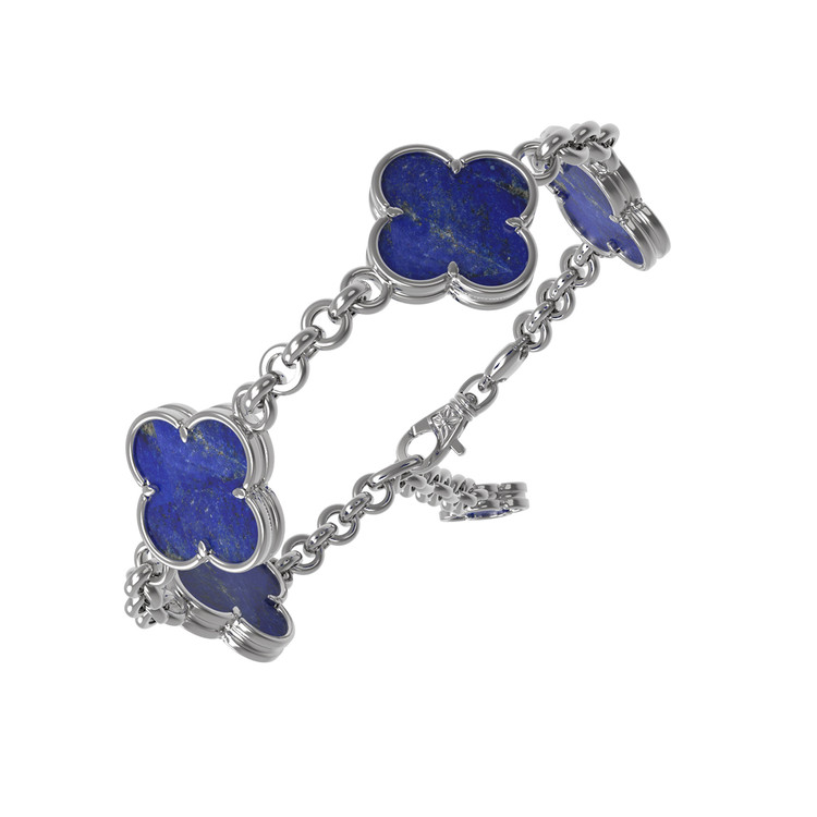 Браслет из белого золота c лазуритом