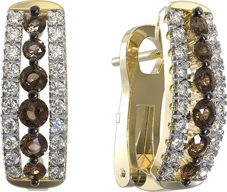 Серьги из лимонного золота c бриллиантами