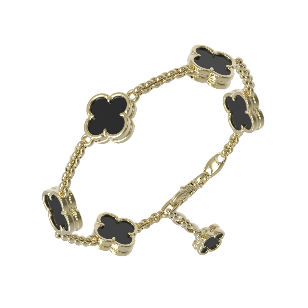 Браслет из лимонного золота c ониксом