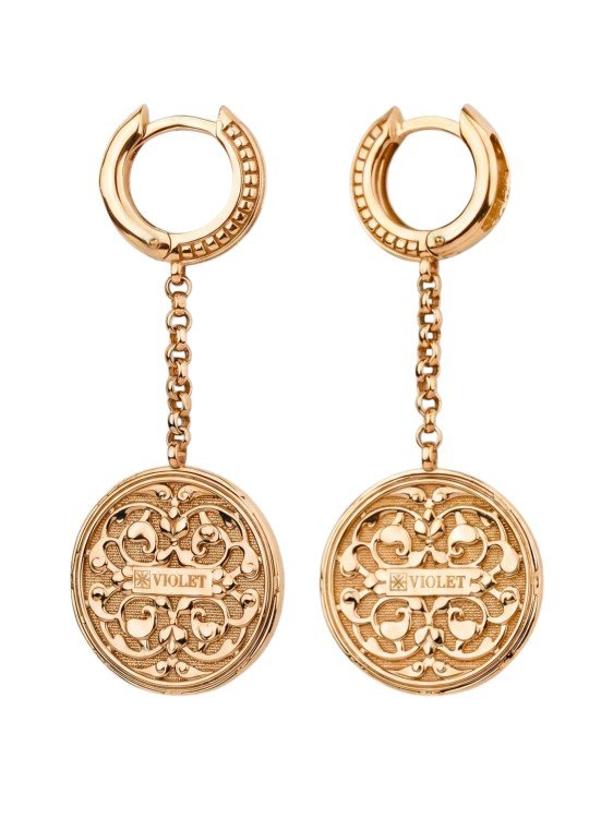 Серьги из золота c эмалью