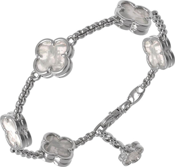 Браслет из белого золота c перламутром