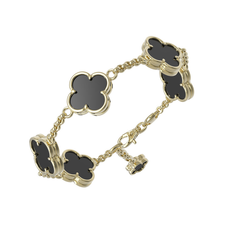 Браслет из лимонного золота c ониксом