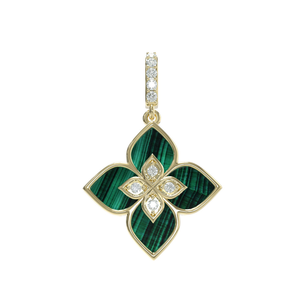 Подвеска из лимонного золота c бриллиантами и малахитом