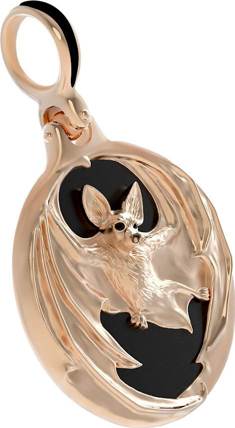 Подвеска из золота c эмалью и ониксом