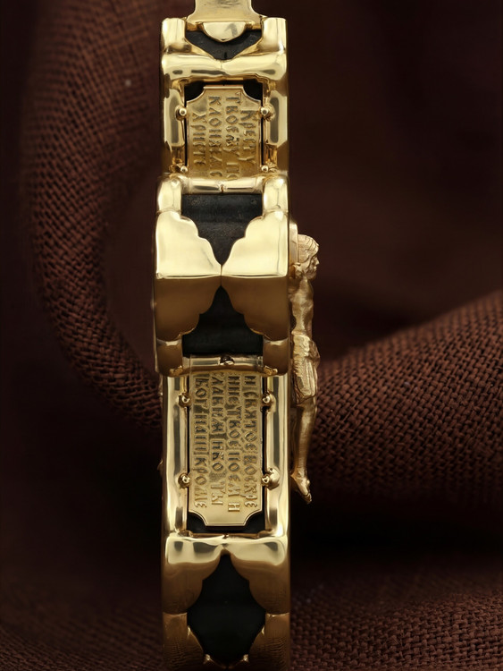 Крест из лимонного золота c эбеновым деревом