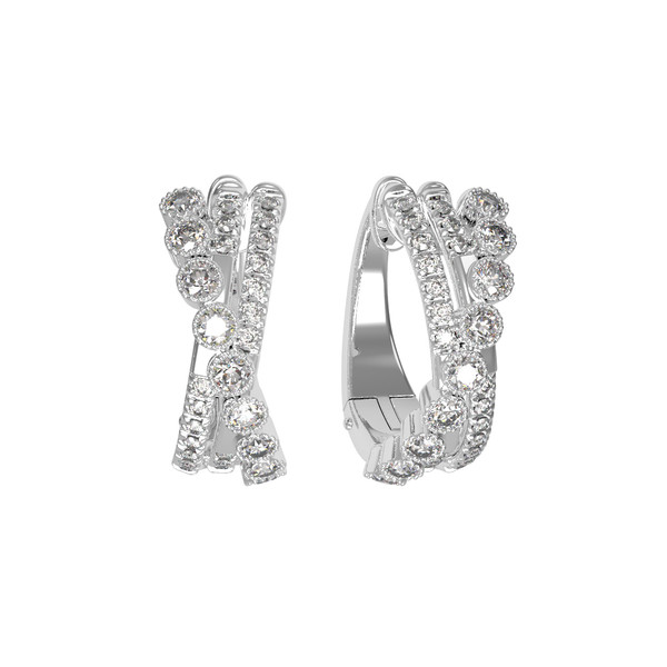 Серьги из белого золота c бриллиантами