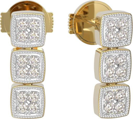 Серьги из лимонного золота c бриллиантами