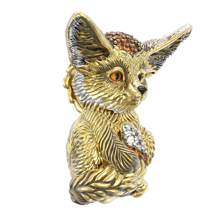 Подвеска из лимонного золота c эмалью и фианитом