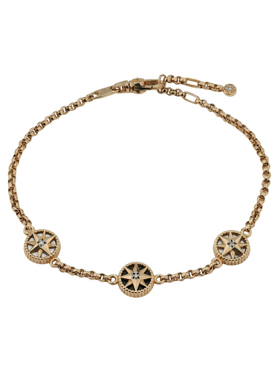 Браслет из золота c бриллиантами, ониксом и перламутром