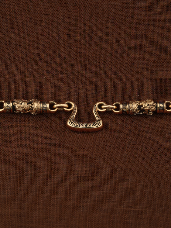 Цепь из золота c эмалью и эбеновым деревом