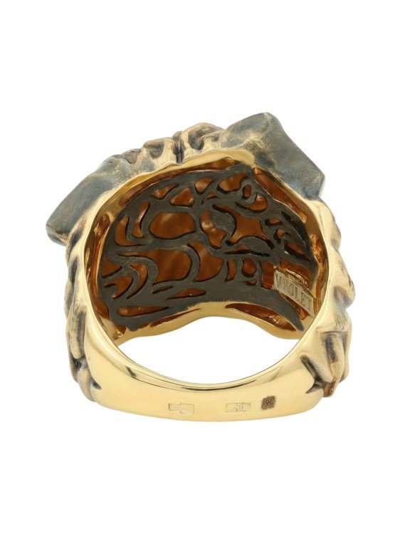 Кольцо из лимонного золота c эмалью