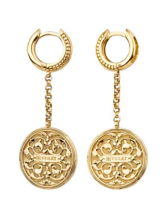 Серьги из лимонного золота c эмалью