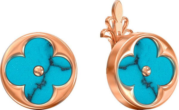 Серьги из золота c бирюзой