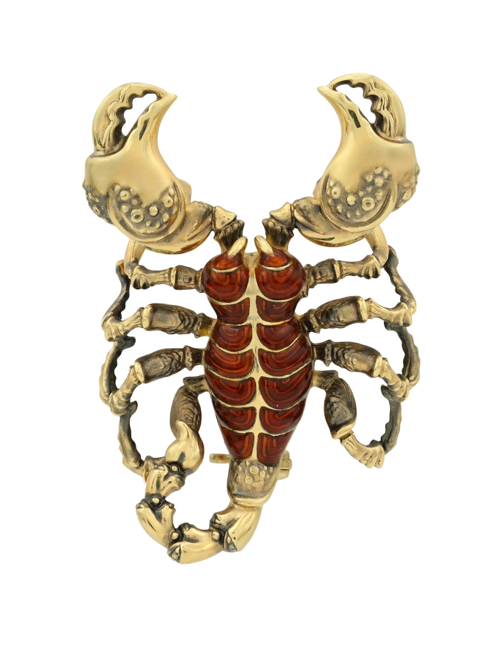 Брошь из лимонного золота c эмалью