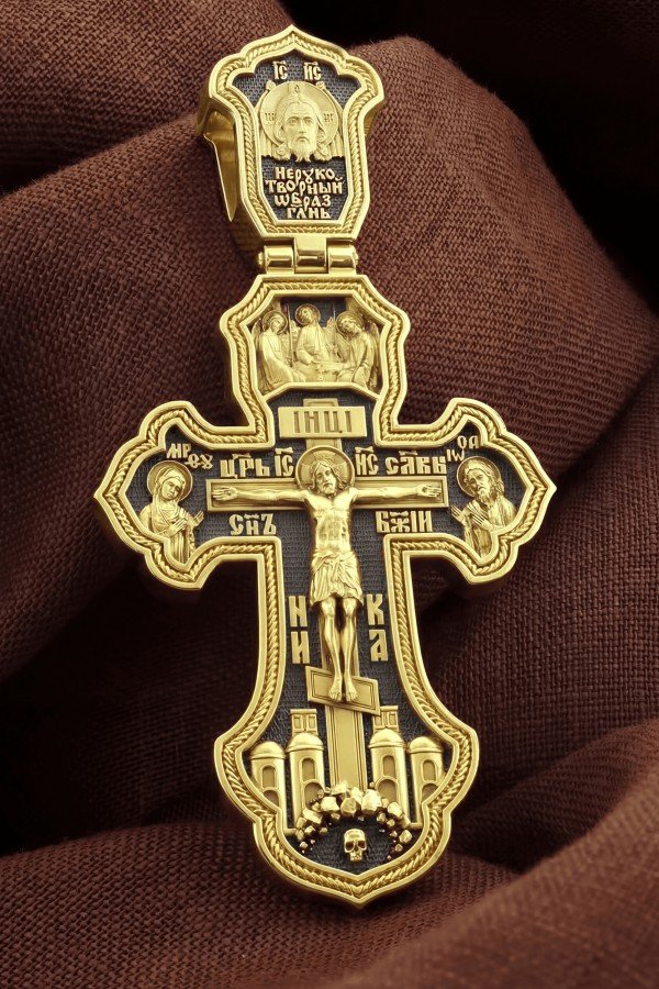 Крест из лимонного золота