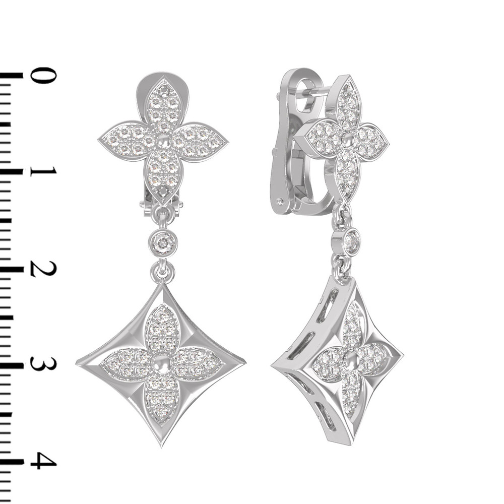 Серьги из белого золота c бриллиантами