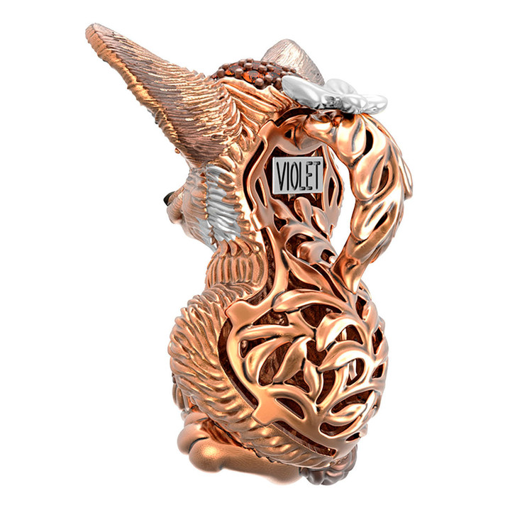 Подвеска из золота c эмалью и фианитом