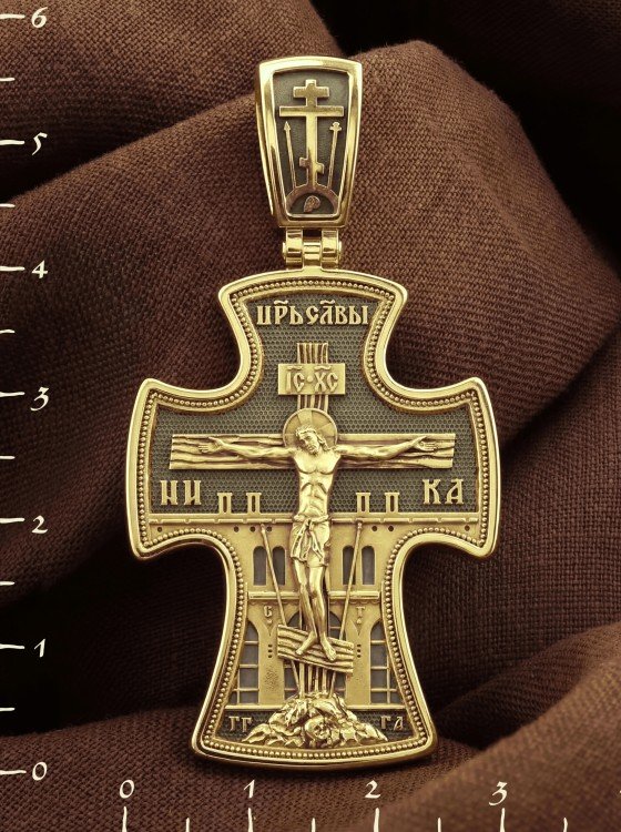 Крест из лимонного золота