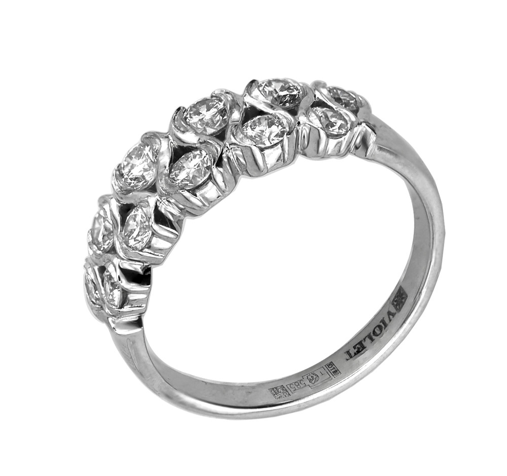 Кольцо из белого золота c бриллиантами