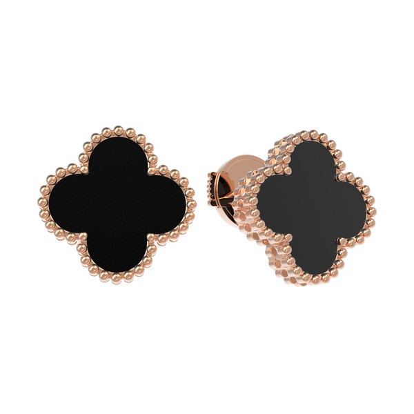 Серьги из золота c ониксом