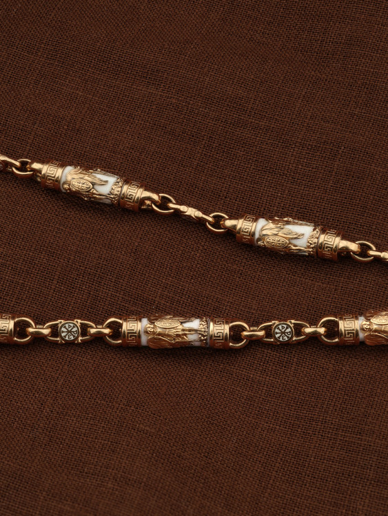 Цепь из золота c эмалью и бивнем мамонта