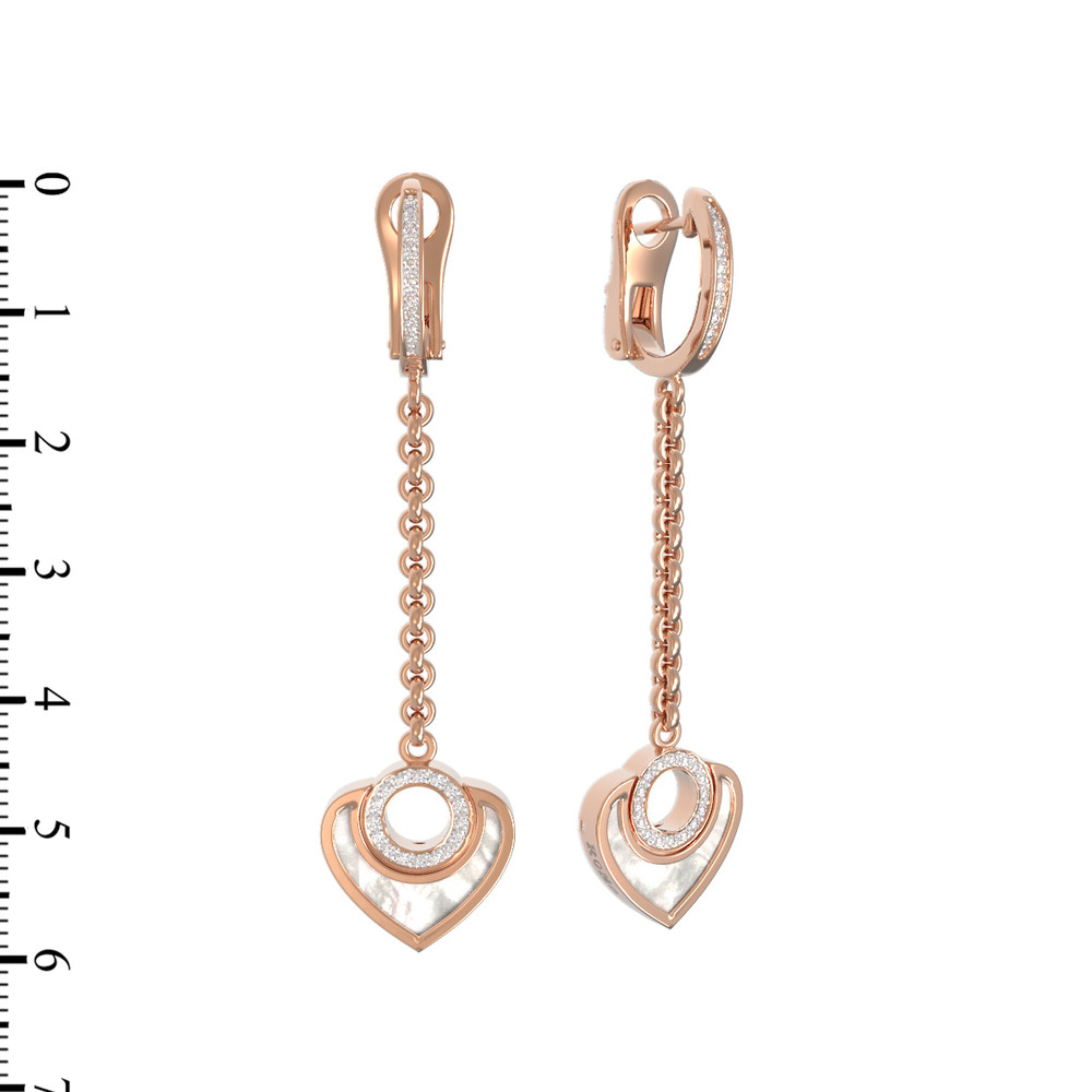 Серьги из золота c бриллиантами и перламутром