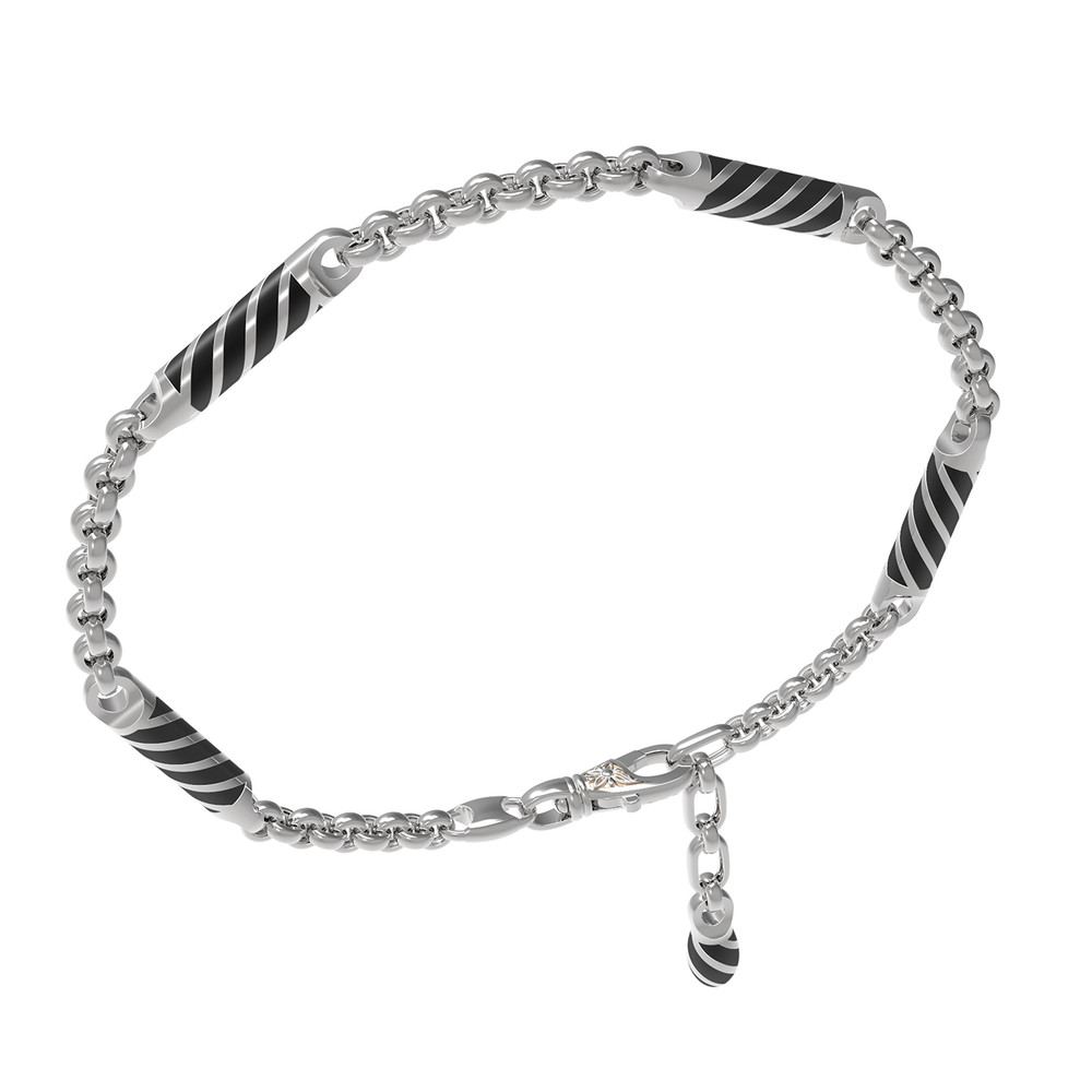 Браслет из белого золота c эмалью