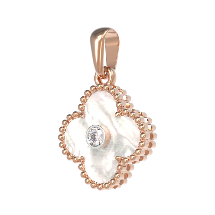 Подвеска из золота c бриллиантами и перламутром