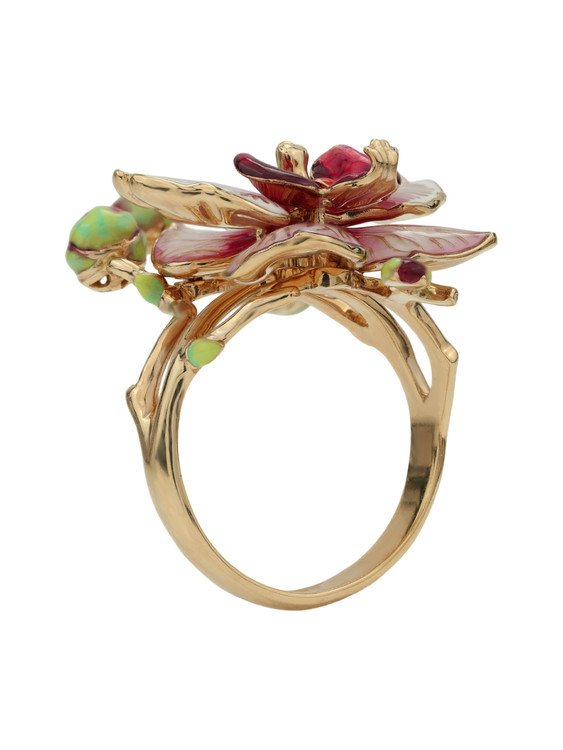 Кольцо из золота c эмалью