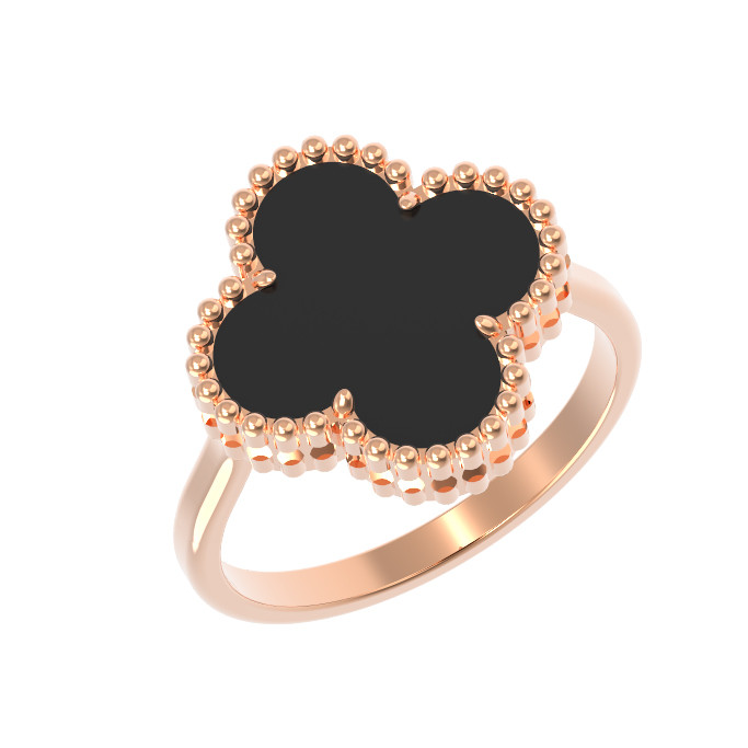 Кольцо из золота c ониксом