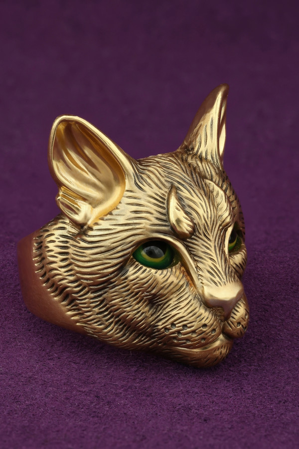 Кольцо из лимонного золота c эмалью