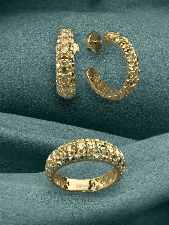 Серьги из лимонного золота