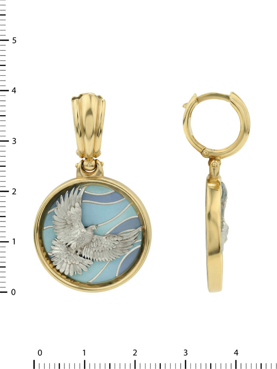 Серьги из лимонного золота c эмалью