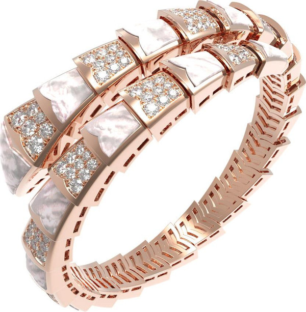 Браслет из золота c бриллиантами и перламутром