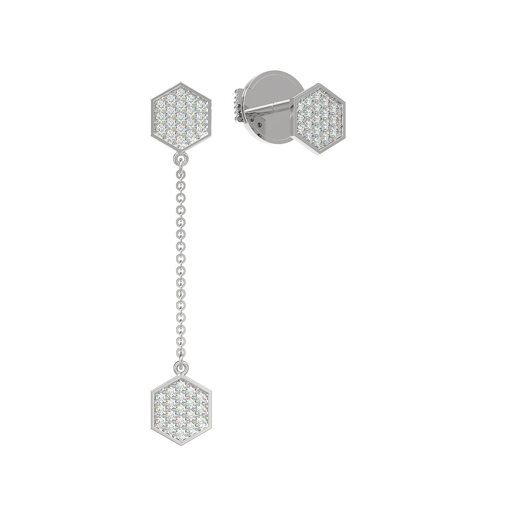 Серьги из белого золота c бриллиантами