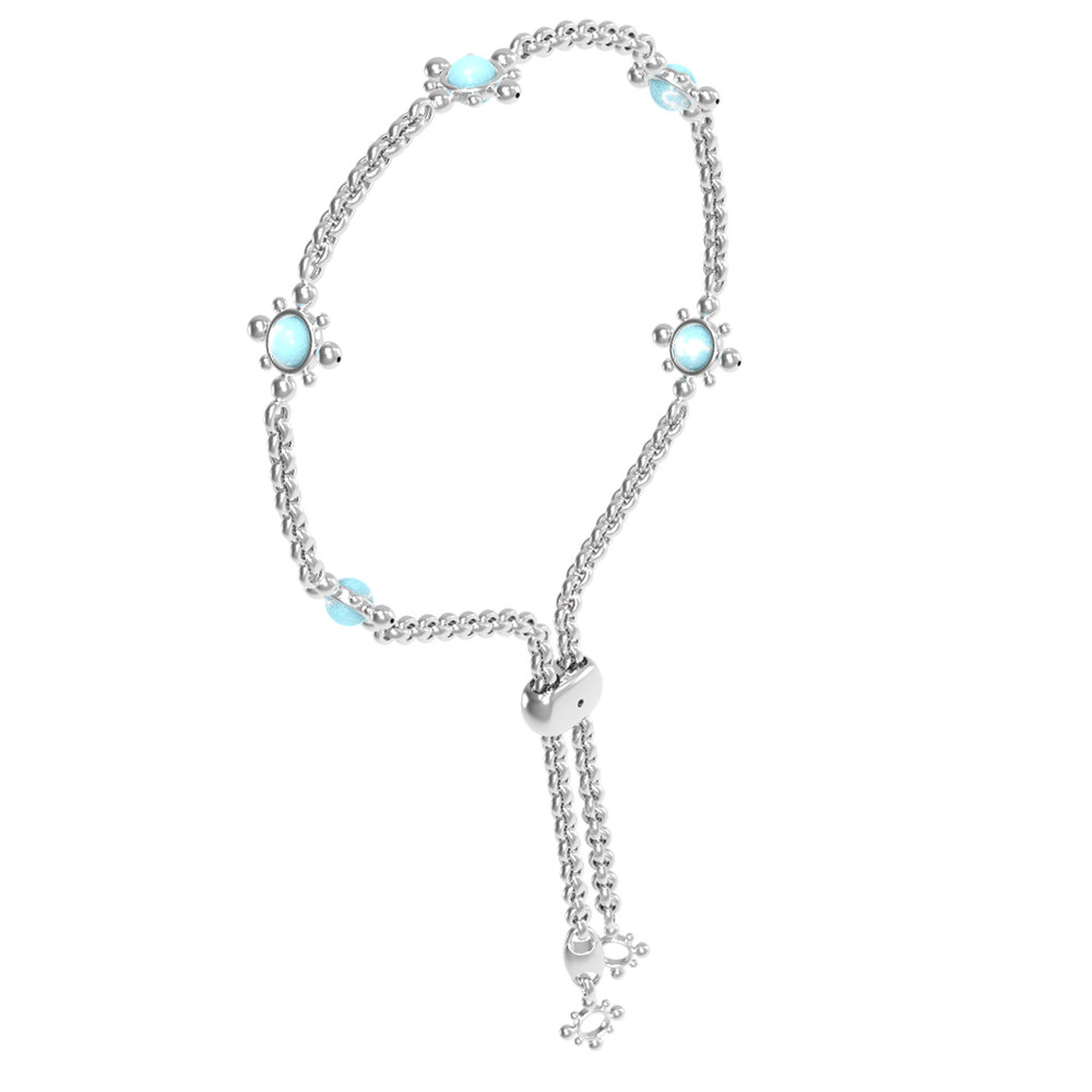 Браслет из белого золота c бирюзой