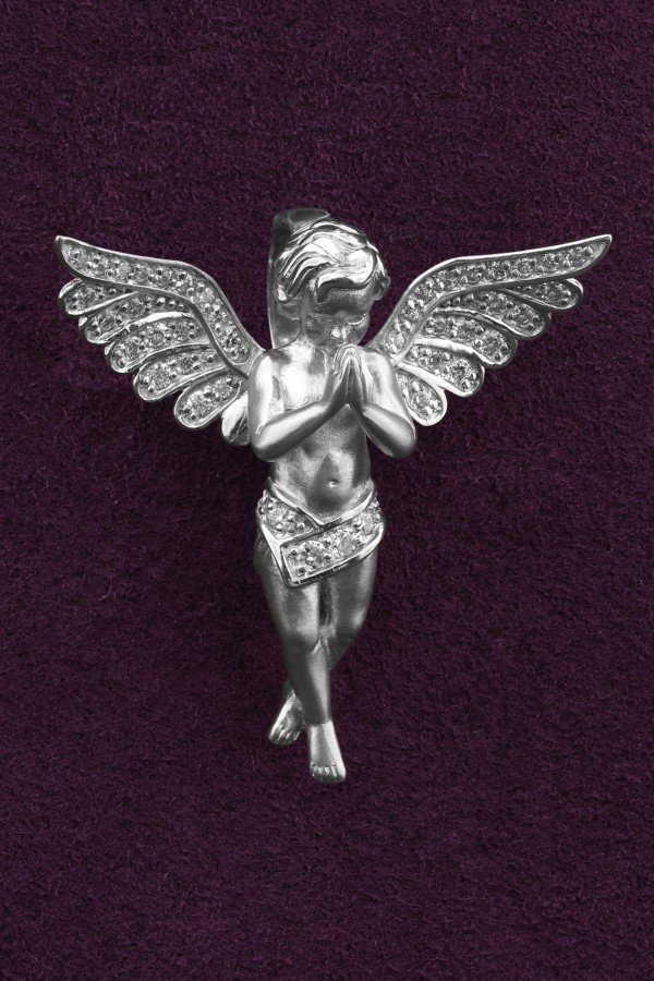 Подвеска из белого золота c фианитом