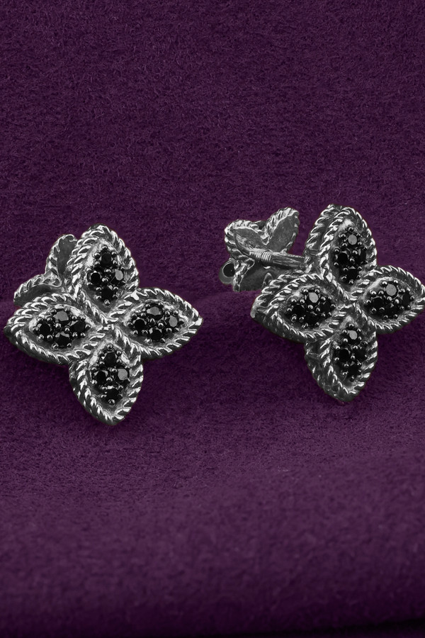 Серьги из белого золота c бриллиантами