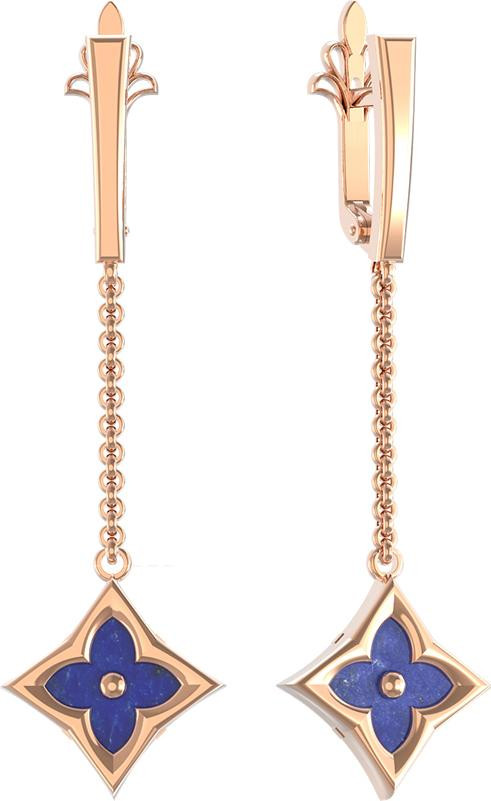 Серьги из золота c лазуритом